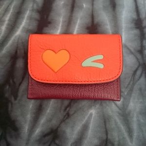 Coach Leather Coin Case Heart Wink Emoji